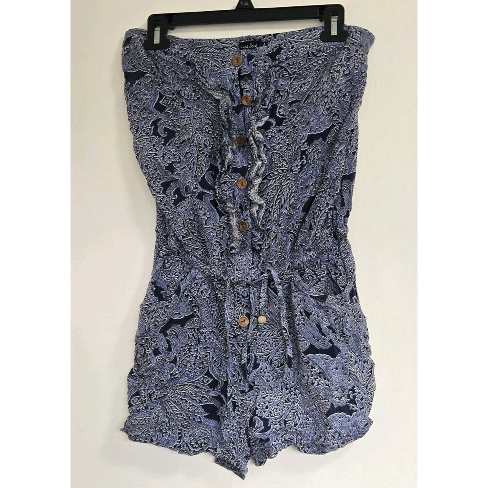 Mustard Seed Romper Womens S‎ Dress Blue Boho Granola Festival Indie Cottagecore